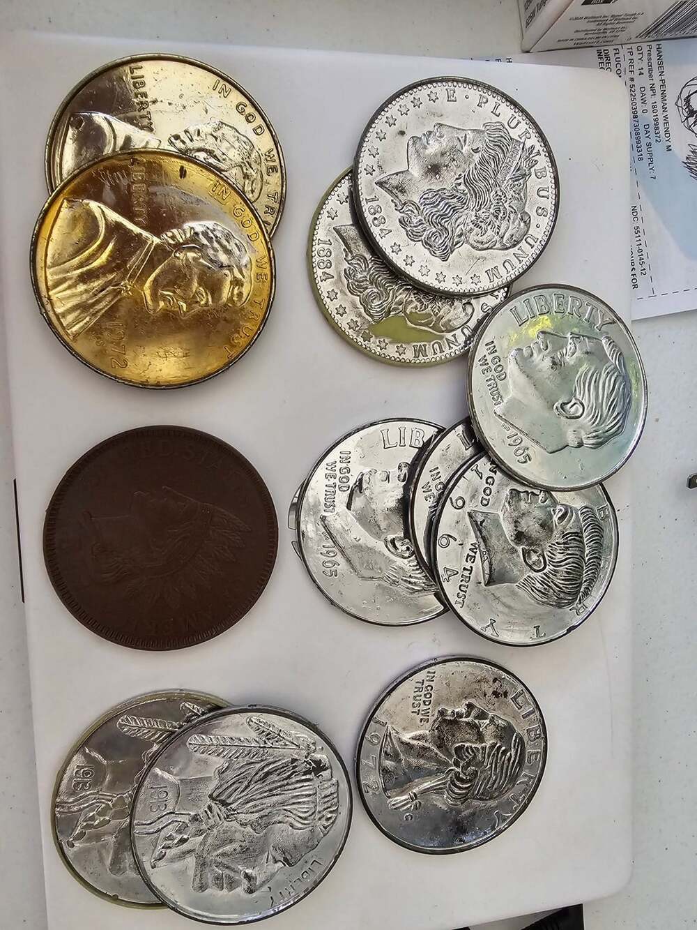 Huge Lot of Giant Novelty Oversized Replica Coins